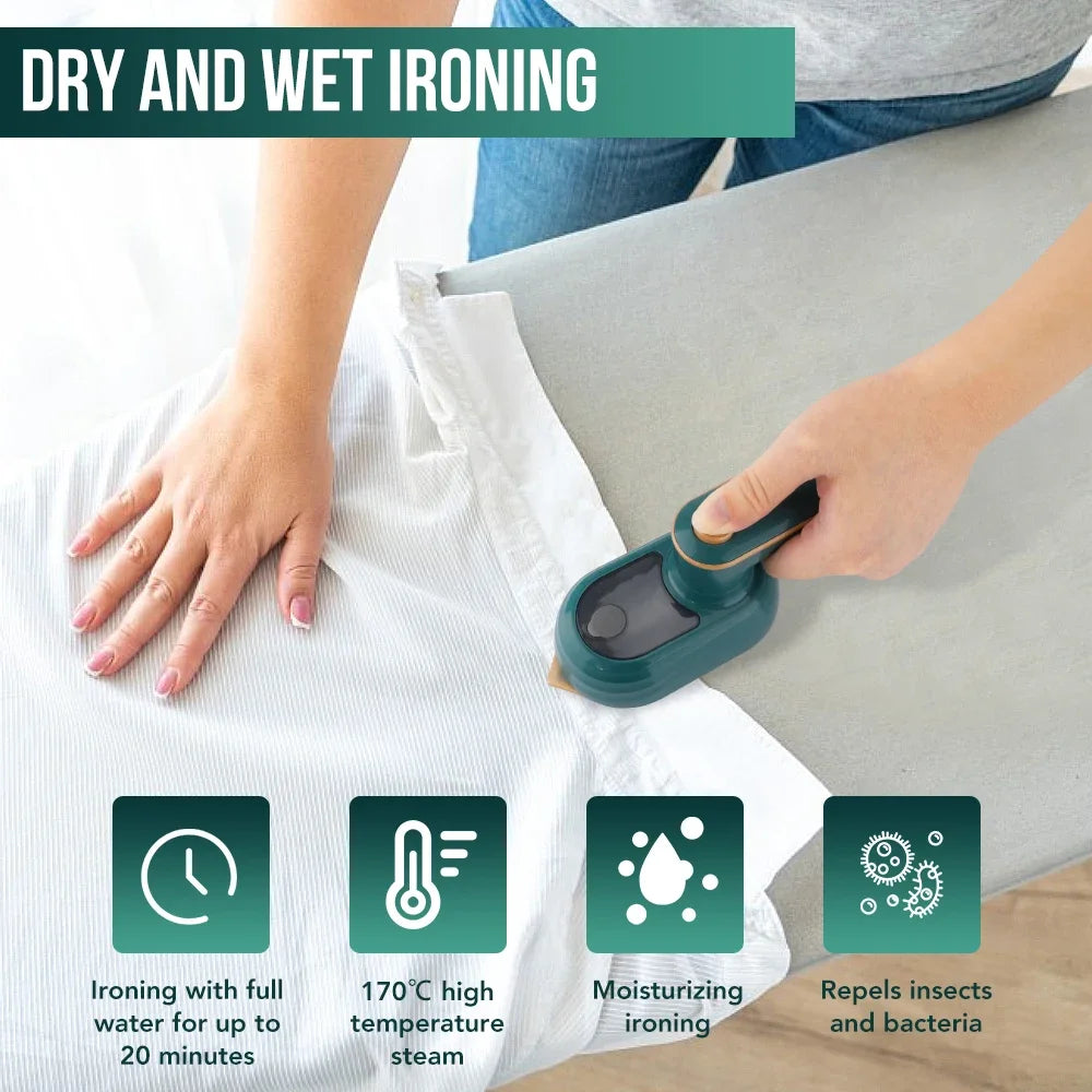 Handheld Mini Ironing Machine Portable Rotary Ironing Machine Wet and Dry Steam Iron for Home and Traveling Steam Iron