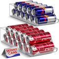 2 Pack Clear Skinny Soda Can Organizer and Dispenser, Holds 12 Cans Each