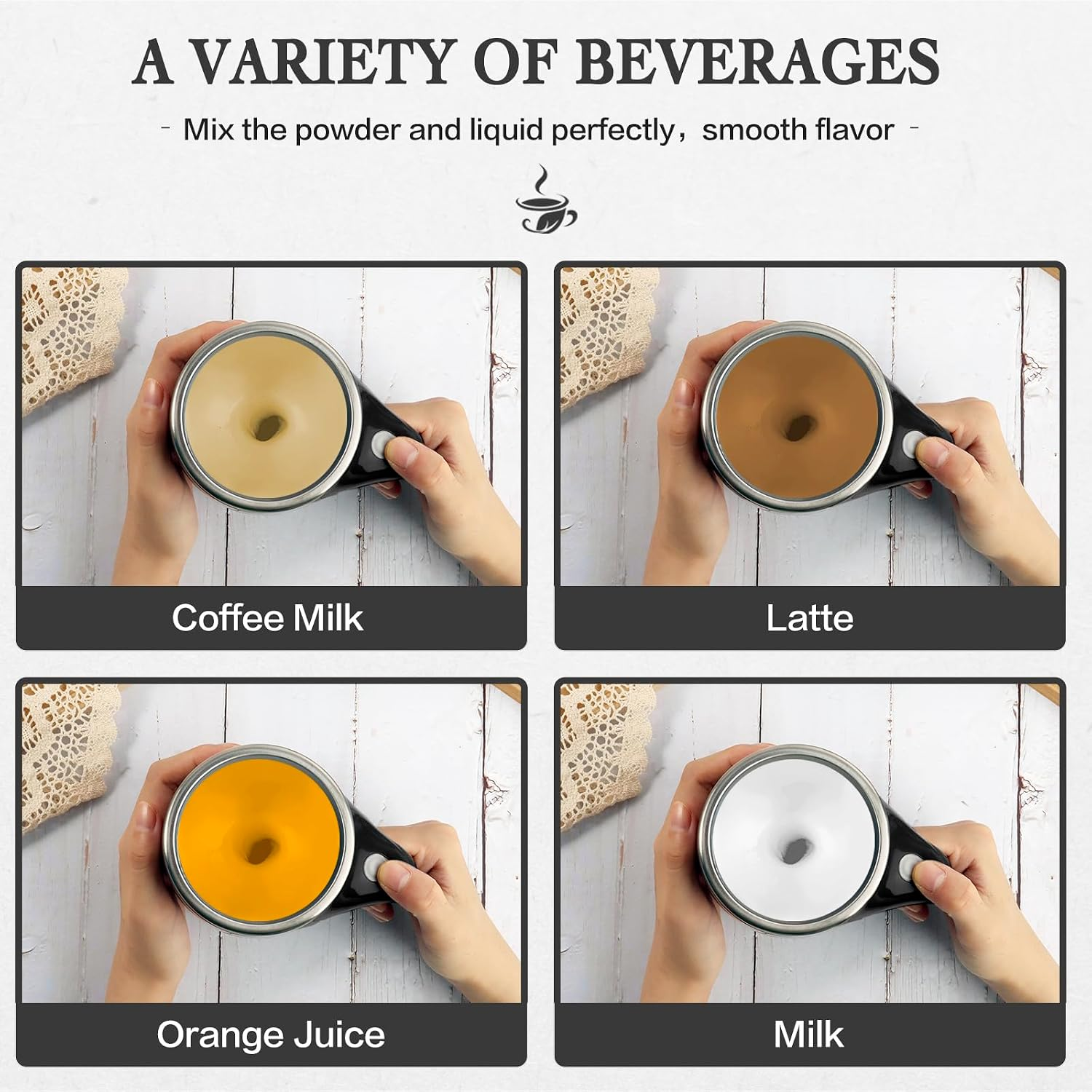 Self Stirring Mug,Rechargeable Automatic Magnetic Self Stirring Coffee Mug,Rotating Home Office Travel Mixing Cup,To Stir Coffee, Chocolate, Milk, Protein,Cocoa Etc, Great for Office, School, Gym…