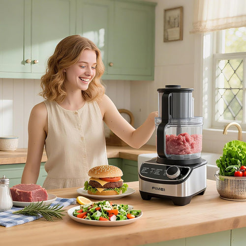 12-Cup Food Processor and Vegetable Chopper, 600W Electric Food Chopper for Slicing, Shredding, Chopping, Pureeing, Dough, Baby Food Maker, Large Feed Chute, Dishwasher Safe Bowl