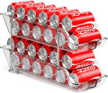Stackable Soda Can Organizer for Pantry or Fridge, Holds 24 Cans | 1-Pack Space-Saving Drink Organizer for Fridge, Clear Pop Can & Food Can Dispenser/Holder/Storage/Container for Refrigerator