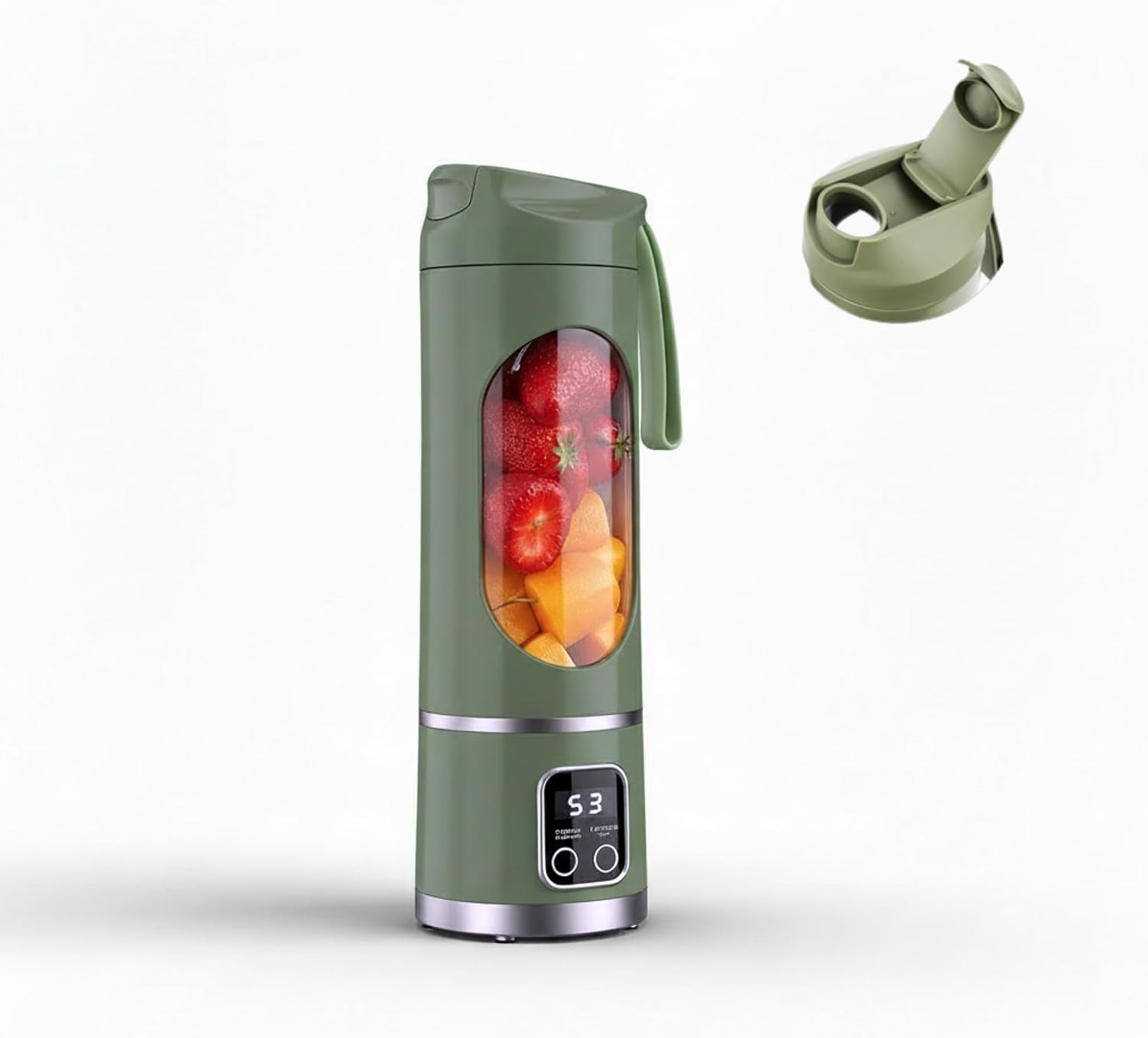 Portable Blender, 12-Blade Cordless Smoothie Maker, USB-C Rechargeable (Green, 7.4V)
