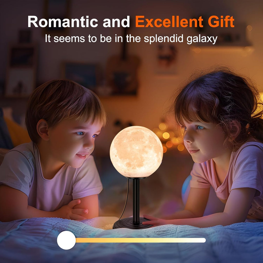 Moon Lamp LED Night Light - Dimmable Bedside Lamps Small Modern Bedroom Lamp LED Desk Light with 25 Lighting Modes 3D Printed Realistic Moon Surface - Perfect for Girls Boys Kids Birthday