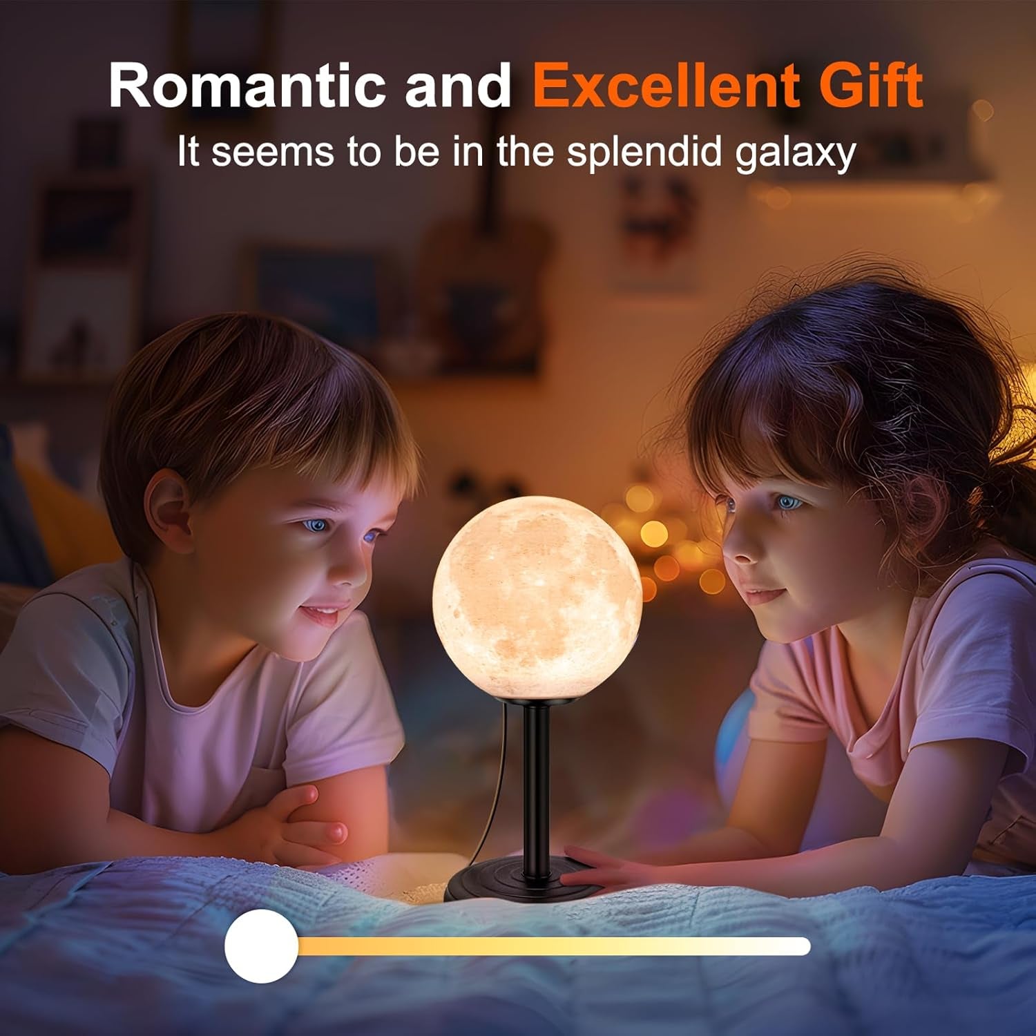 Moon Lamp LED Night Light - Dimmable Bedside Lamps Small Modern Bedroom Lamp LED Desk Light with 25 Lighting Modes 3D Printed Realistic Moon Surface - Perfect for Girls Boys Kids Birthday