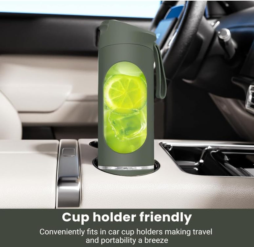 Portable Blender, 12-Blade Cordless Smoothie Maker, USB-C Rechargeable (Green, 7.4V)