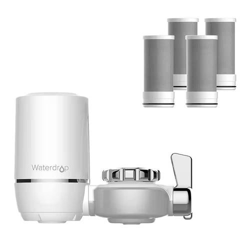 320-Gallon Faucet Water Filter for Sink, NSF Certified, Reduces Chlorine Includes 4 Filters, Fits Standard Faucets