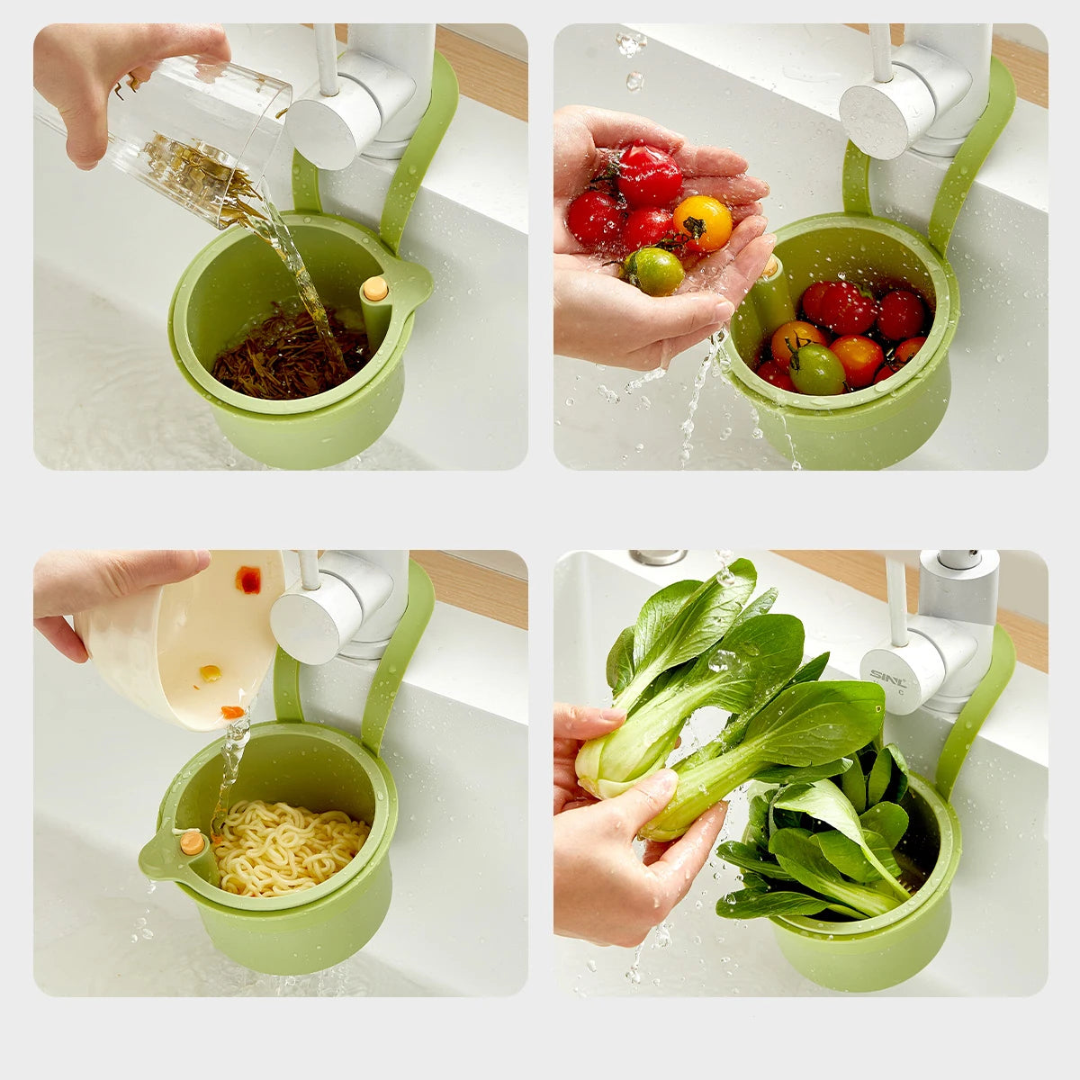 Kitchen Sink Filter Strainer Multifunctional Drain Basket Fruit Vegetable Drainer Rack Water Filter Kitchen Organizer Basket