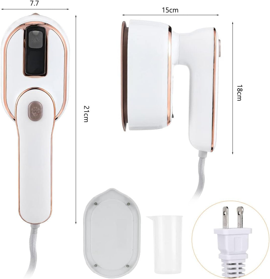 Mini Steam Iron for Clothes, Travel Steamer Clothes,180 Rotating Portable Iron,Micro Steam Iron Mini Handheld Support Dry and Wet Ironing Home College, White